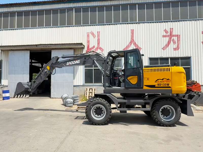 寶鼎BD135輪式挖掘機，無氣路+碟剎橋
