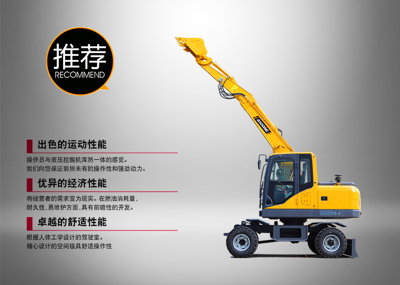 寶鼎BD80W小型輪式挖掘機圖片